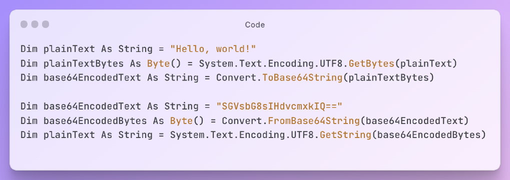 How to Use Base64 Encoding and Decoding in Visual Basic