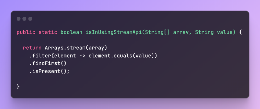 IsIn Java Implementation